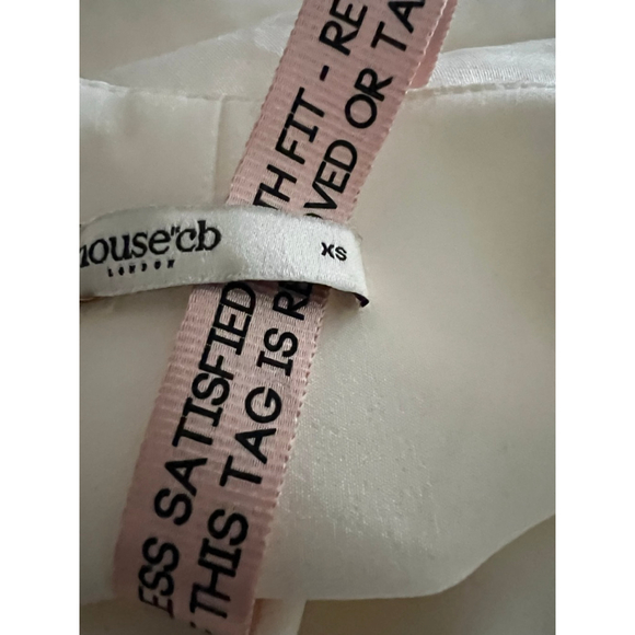 HOUSE OF CB White Cindy Sleeveless Twill Midi Cocktail Dress XS NWT - Picture 6 of 7